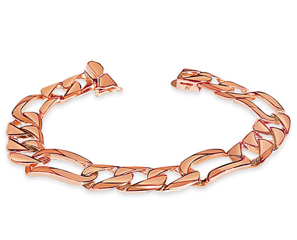 Handmade Solid Gold Figaro Bracelet , 12mm