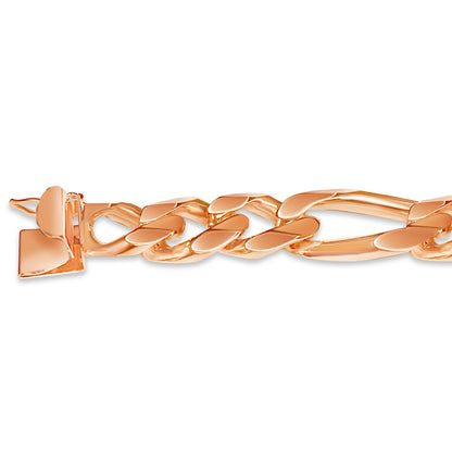 Handmade Solid Gold Figaro Bracelet , 12mm