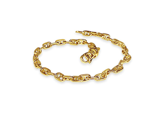 Handmade Solid Gold Anchor Mariner Bracelet , 5mm