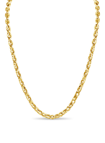 Handmade Solid Gold Fancy Rolo Necklace , 6mm