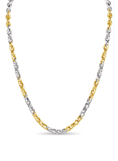 Handmade Solid Gold Fancy Rolo Necklace , 6mm