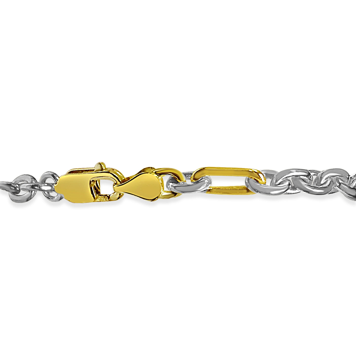 Handmade Solid Gold Rolo (Figaro) Bracelet , 5mm