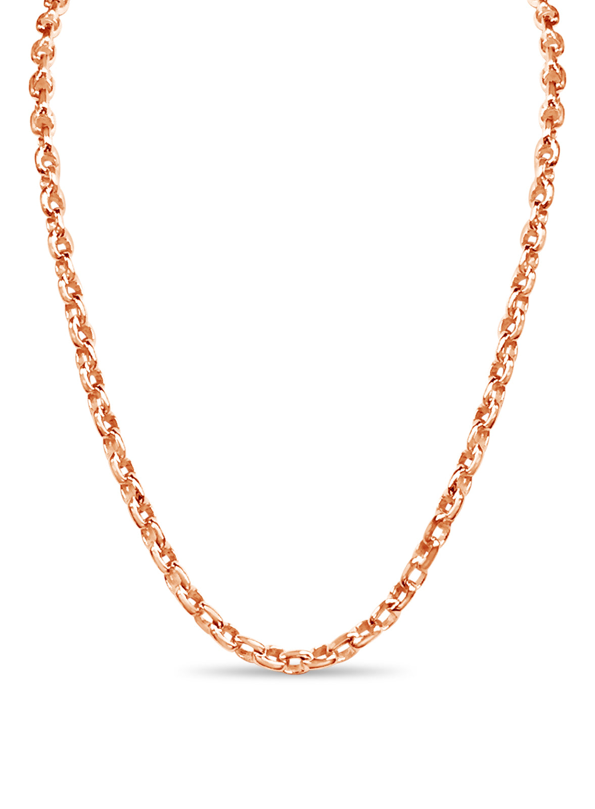 Handmade Solid Gold Fancy Rolo Necklace , 6mm