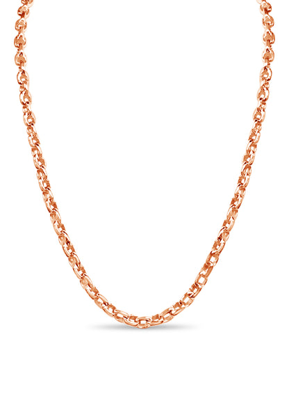 Handmade Solid Gold Fancy Rolo Necklace , 6mm