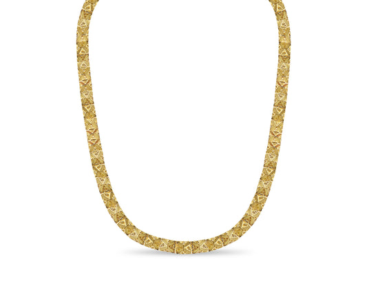 Handmade Solid Gold Nugget Necklace , 11mm