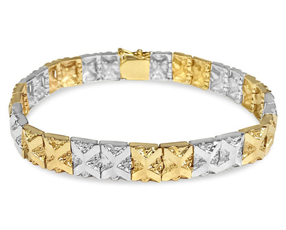 Handmade Solid Gold Nugget Bracelet , 9mm