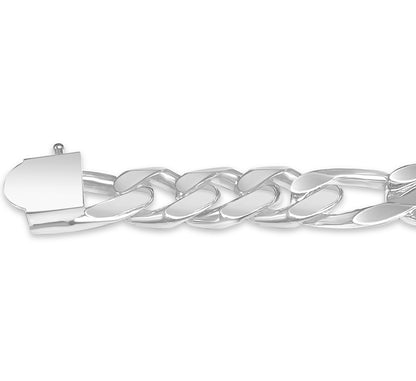 Handmade Solid Gold ID Figaro Bracelet , 12mm