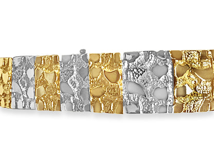 Handmade Solid Gold Nugget Bracelet , 17mm
