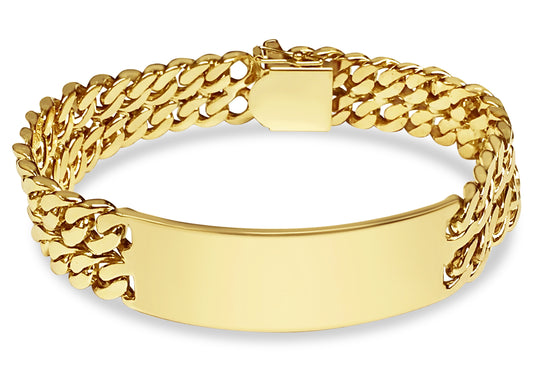 Handmade Solid Gold ID Curb Bracelet , 16mm