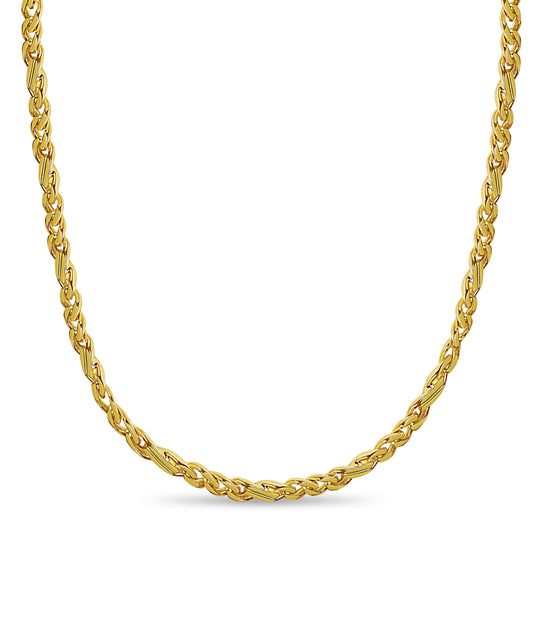 Handmade Solid Gold Curb Necklace , 7mm
