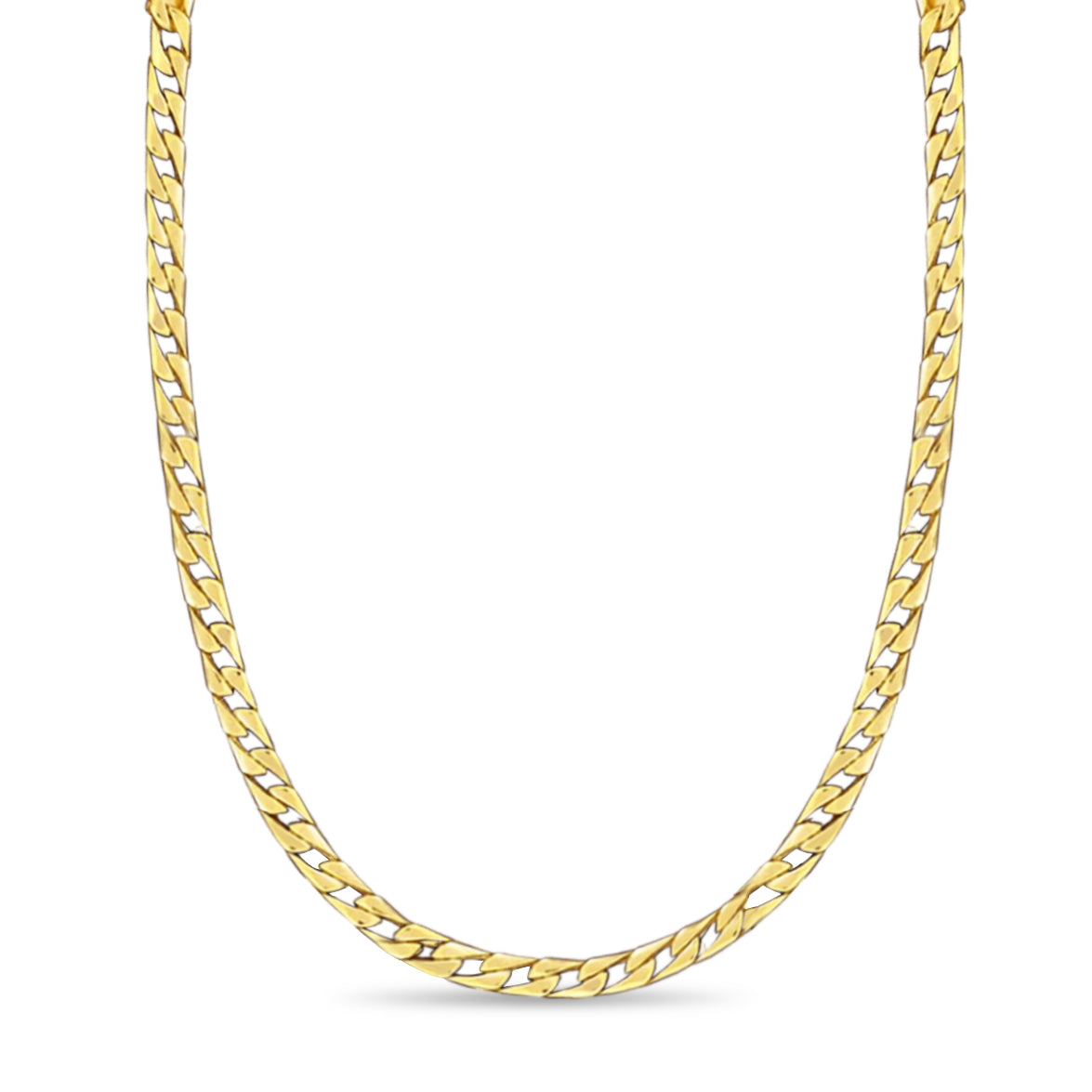 Handmade Solid Gold Curb Necklace , 7mm