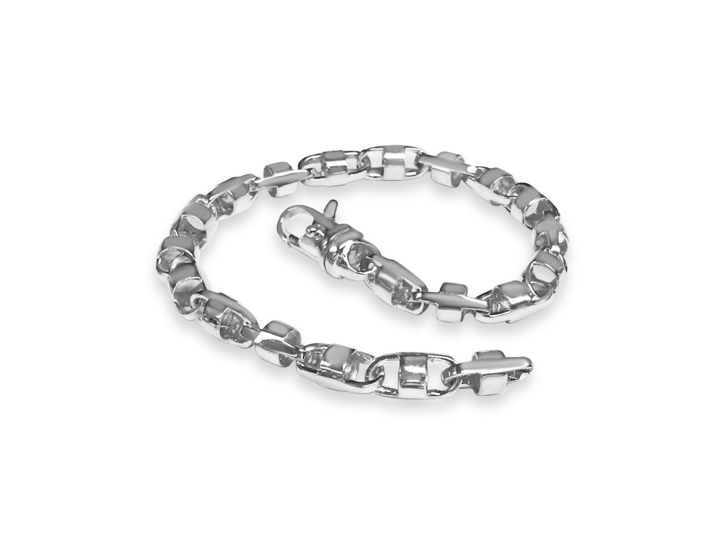 Handmade Solid Gold Anchor Mariner Bracelet , 7mm