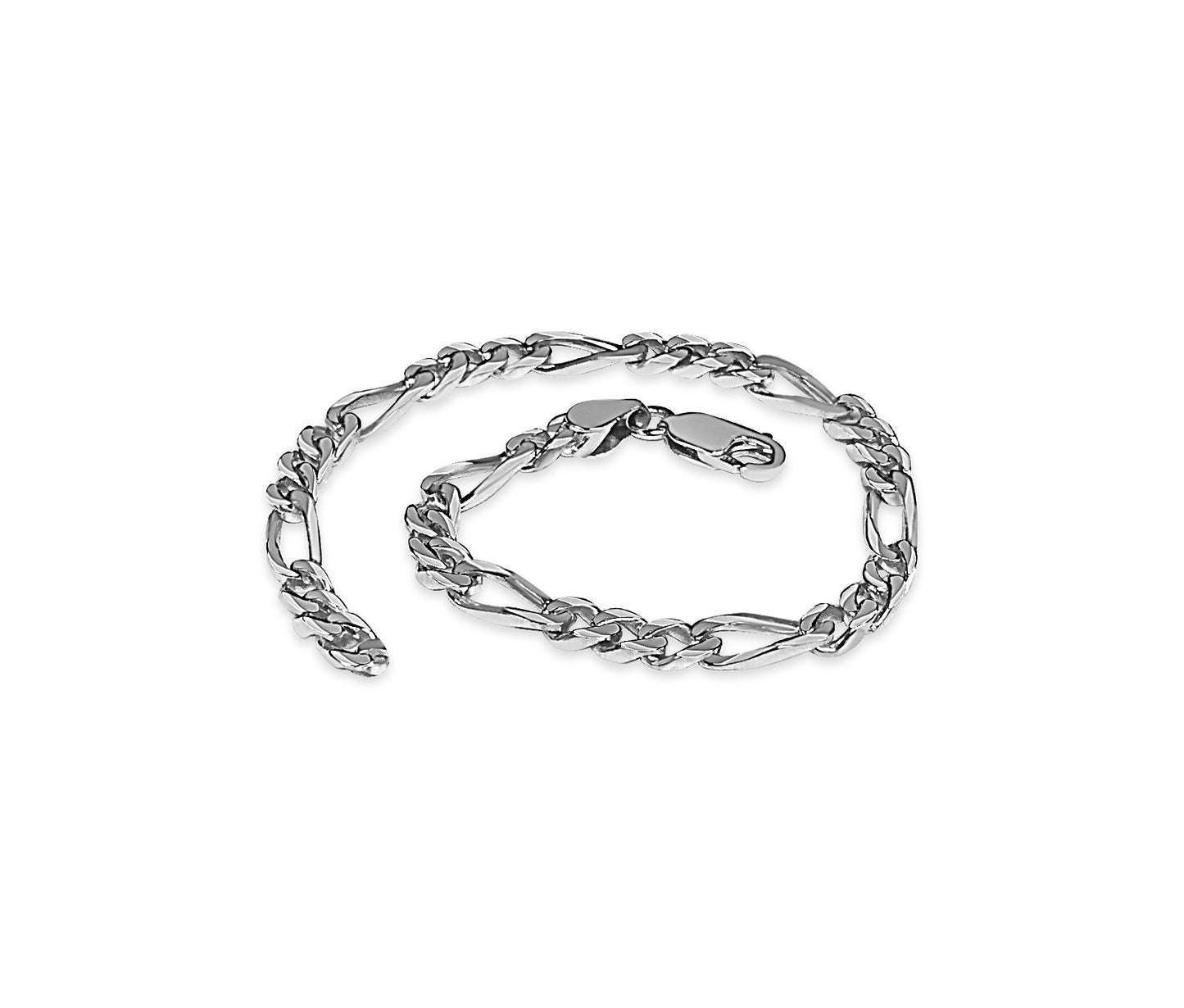 Handmade Solid Gold Figaro Bracelet , 5mm