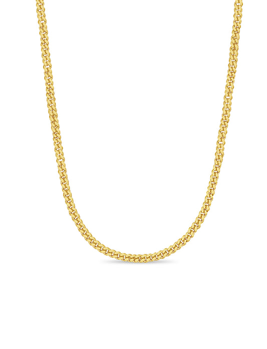 Handmade Solid Gold Curb Necklace , 12mm
