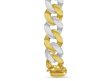 Handmade Solid Gold Curb Bracelet , 14mm