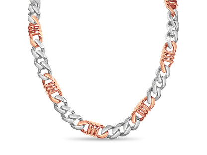 Handmade Solid Gold Curb & Bar Necklace , 11mm