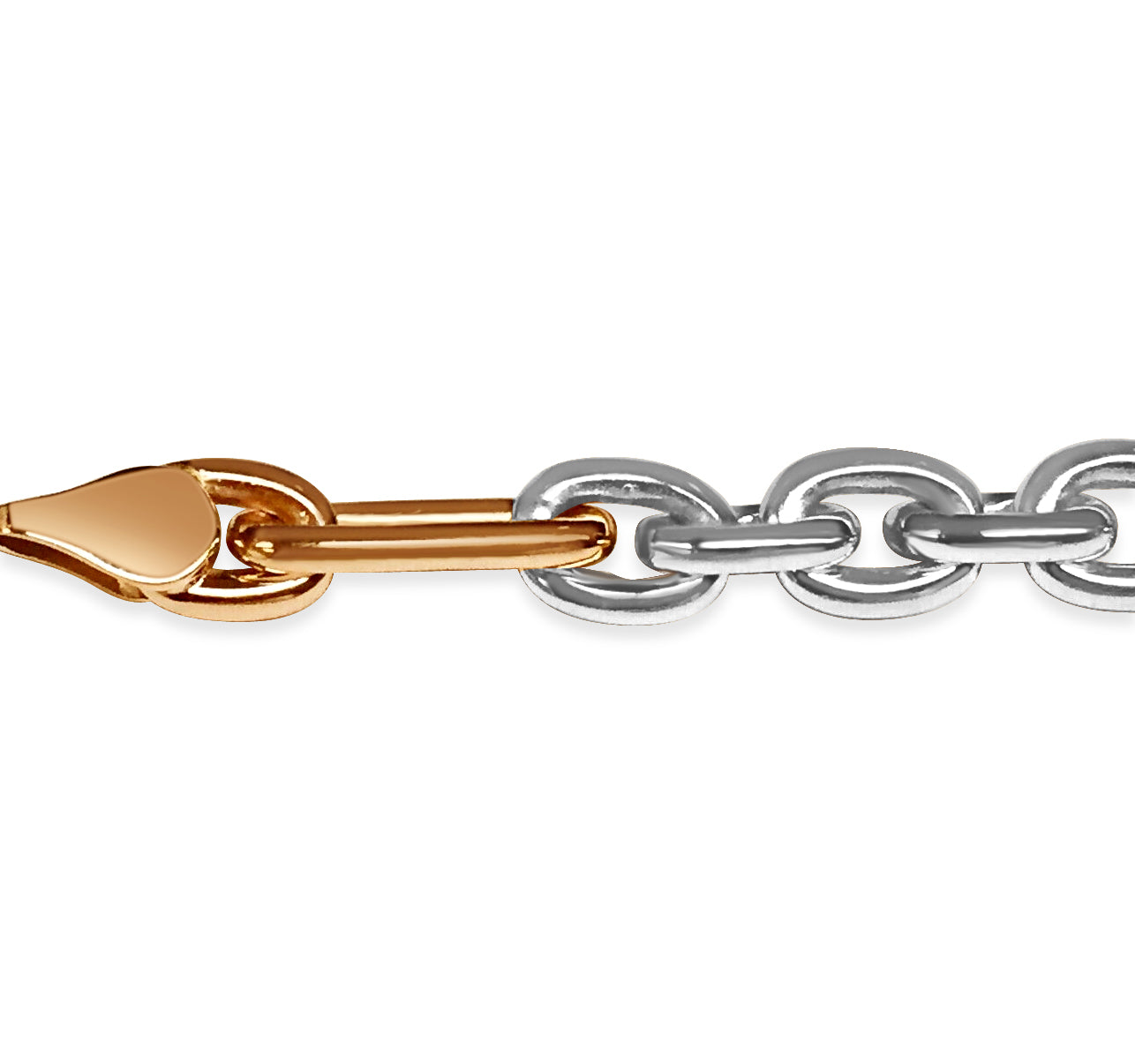 Handmade Solid Gold Rolo (Figaro) Bracelet , 7mm