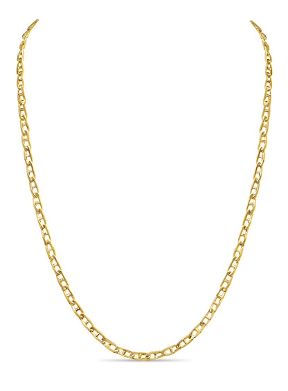 Handmade Solid Gold Anchor Mariner Necklace , 4mm
