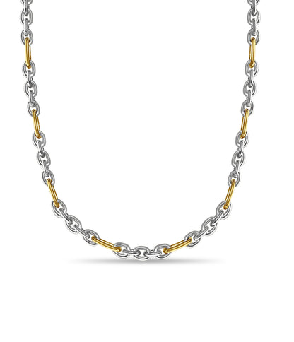 Handmade Solid Gold Rolo (Figaro) Necklace , 7mm