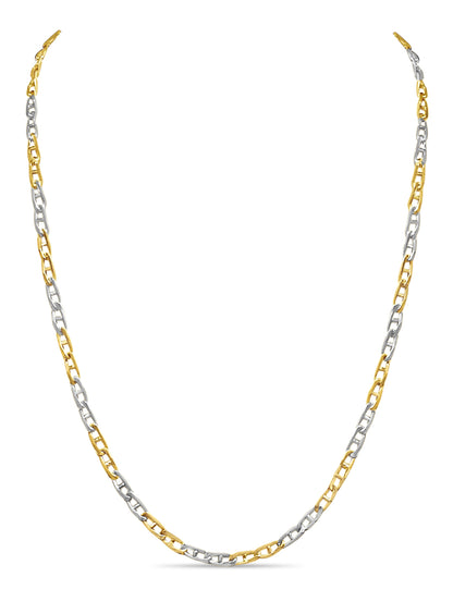 Handmade Solid Gold Anchor Mariner Necklace , 4mm