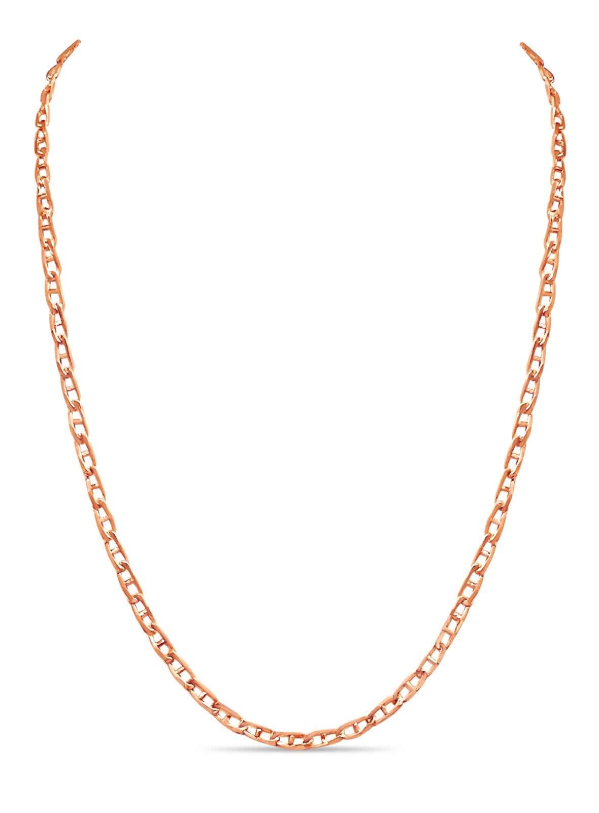 Handmade Solid Gold Anchor Mariner Necklace , 4mm
