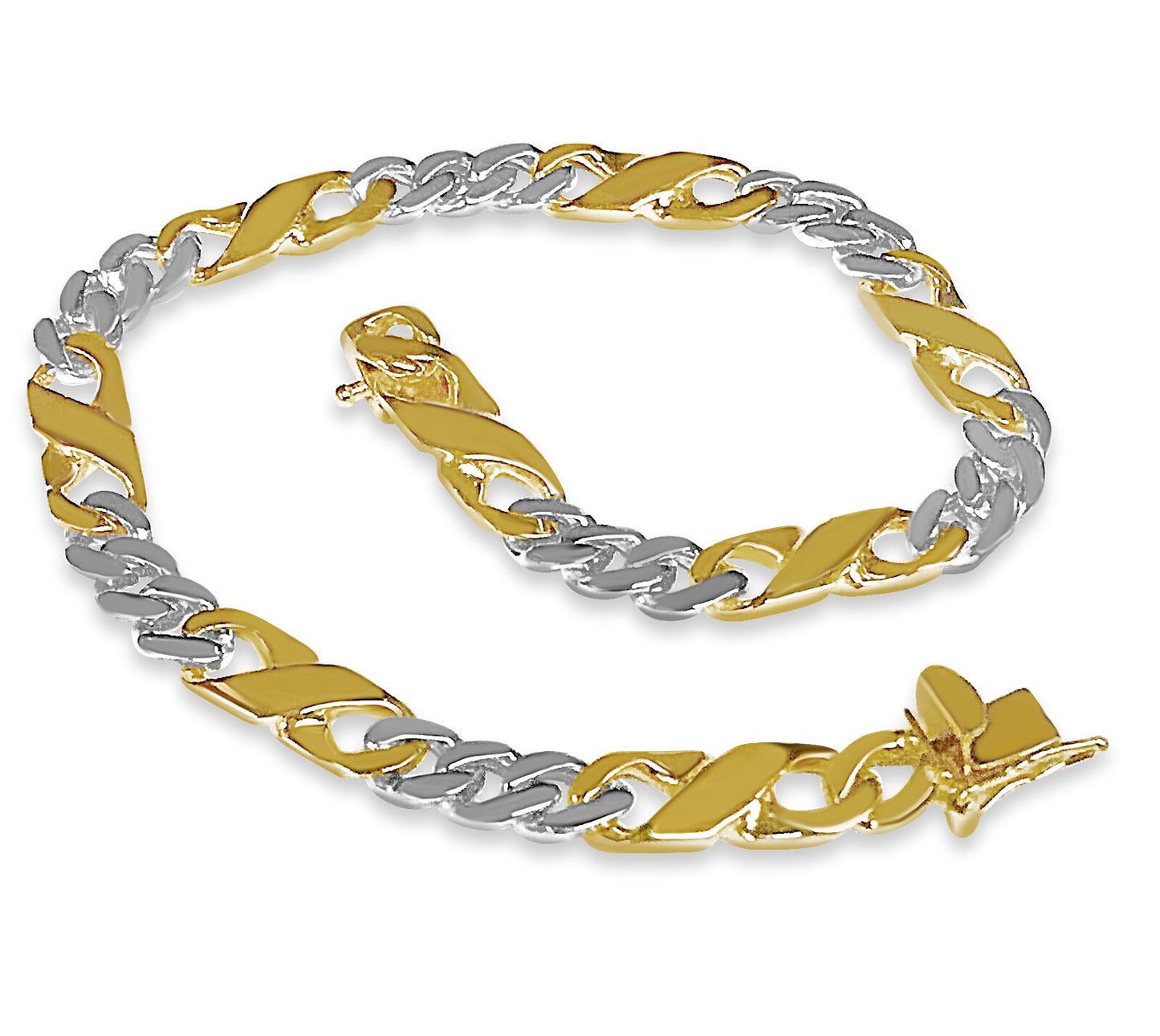 Handmade Solid Gold XO Curb Bracelet , 6mm