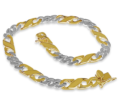Handmade Solid Gold XO Curb Bracelet , 6mm