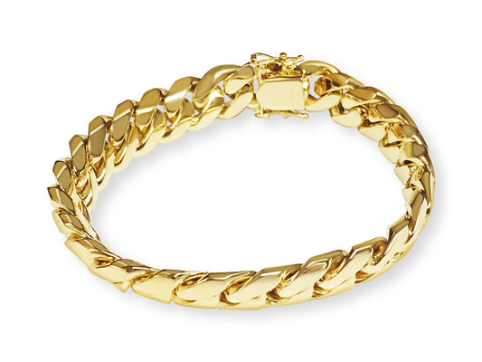 Handmade Solid Gold Miami Cuban Bracelet , 13mm