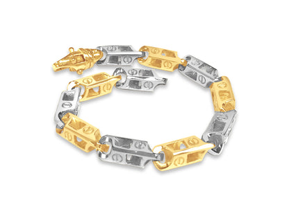 Handmade Solid Gold Fancy Screw Bracelet , 7mm