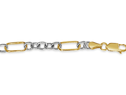 Handmade Solid Gold Curb Bracelet , 6mm