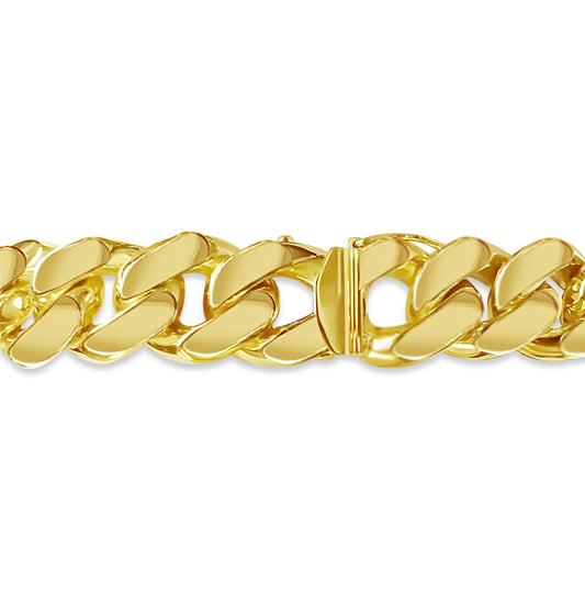 Handmade Solid Gold ID Curb Bracelet , 15mm