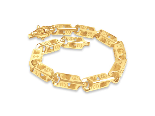 Handmade Solid Gold Fancy Screw Bracelet , 7mm