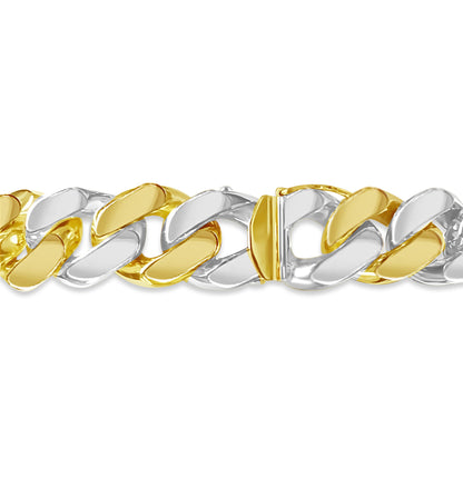 Handmade Solid Gold ID Curb Bracelet , 15mm