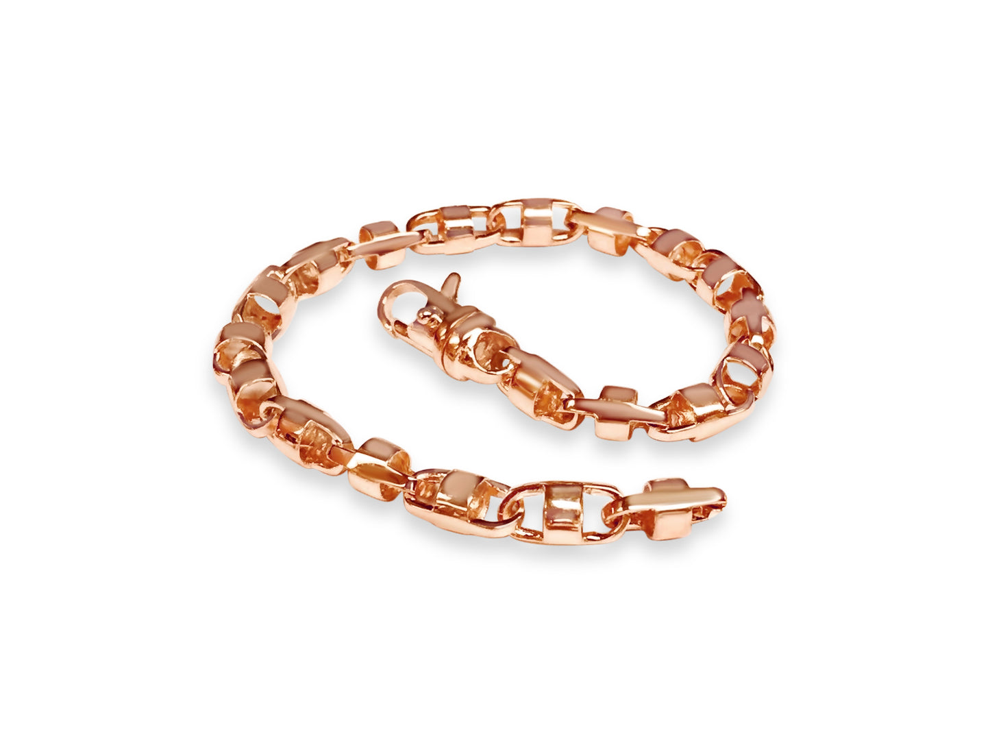 Handmade Solid Gold Anchor Mariner Bracelet , 7mm