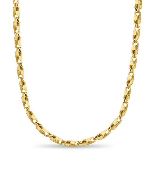 Handmade Solid Gold Rectangle Tube Necklace , 6mm