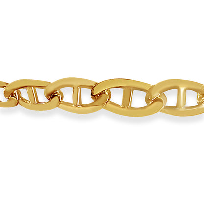 Handmade Solid Gold Anchor Mariner Bracelet , 9mm