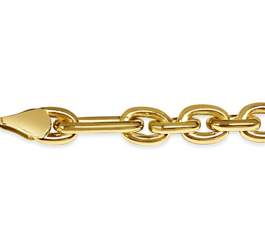 Handmade Solid Gold Rolo (Figaro) Bracelet , 7mm