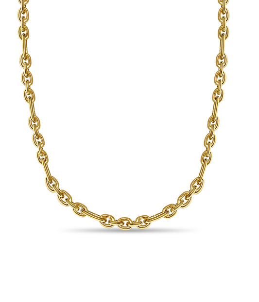 Handmade Solid Gold Rolo (Figaro) Necklace , 7mm