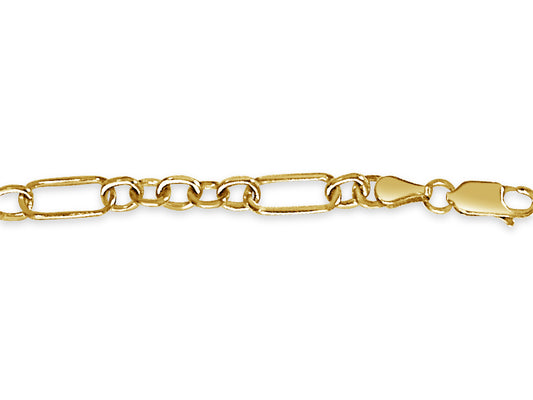 Handmade Solid Gold Curb Bracelet , 6mm