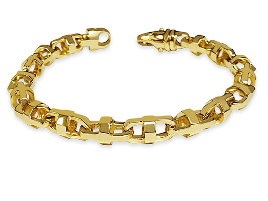 Handmade Solid Gold Anchor Mariner Bracelet , 11mm