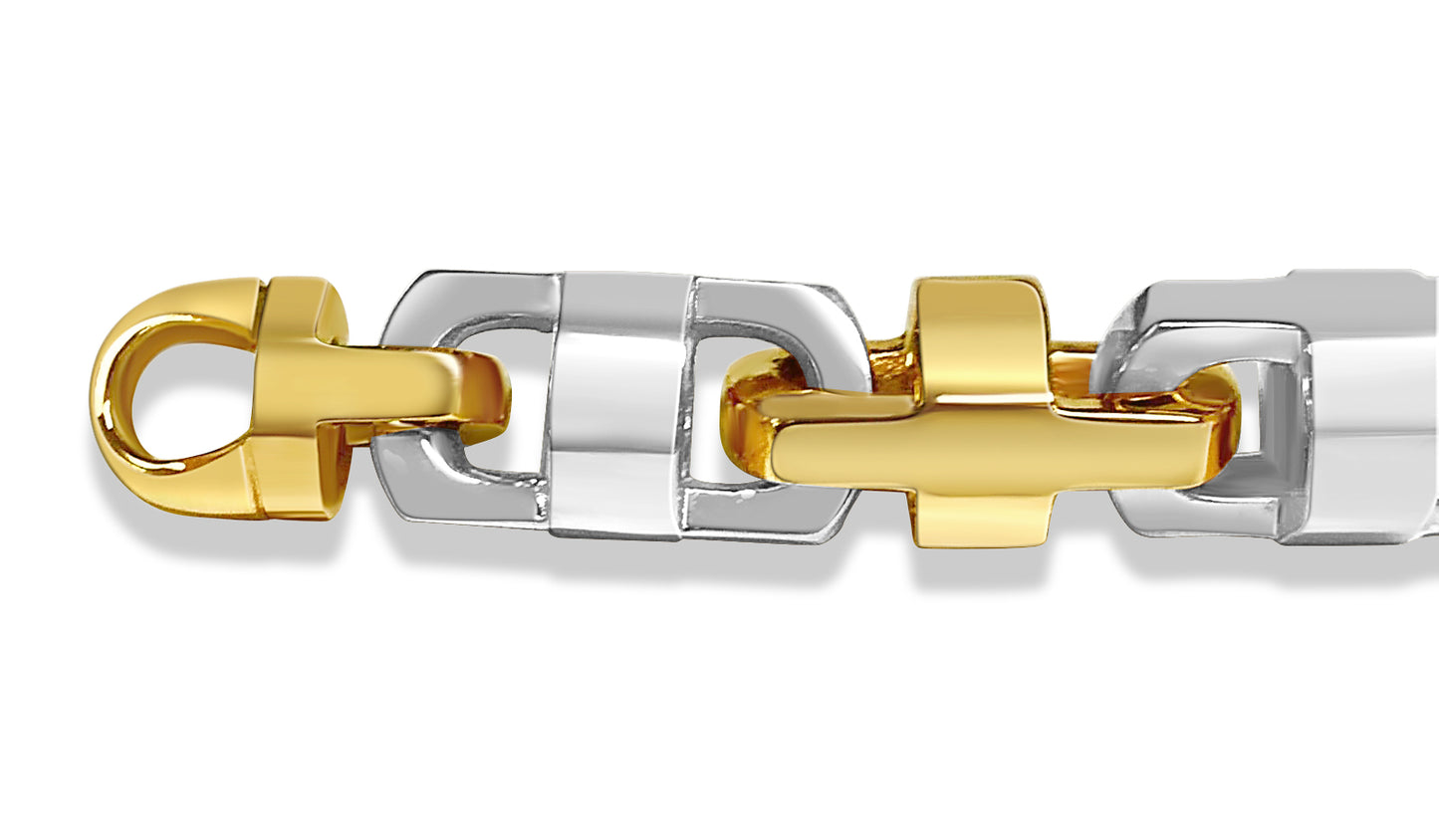 Handmade Solid Gold Anchor Mariner Bracelet , 14mm