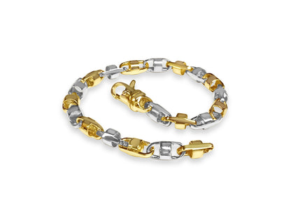 Handmade Solid Gold Anchor Mariner Bracelet , 7mm