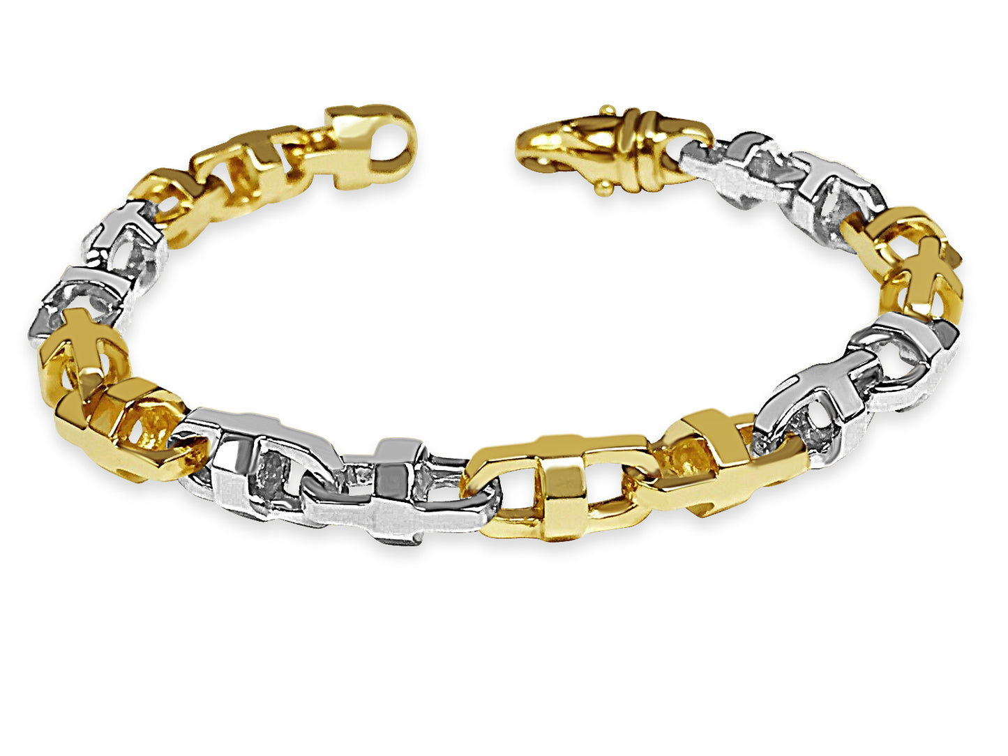 Handmade Solid Gold Anchor Mariner Bracelet , 11mm