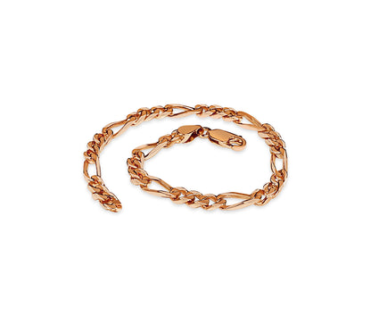 Handmade Solid Gold Figaro Bracelet , 5mm