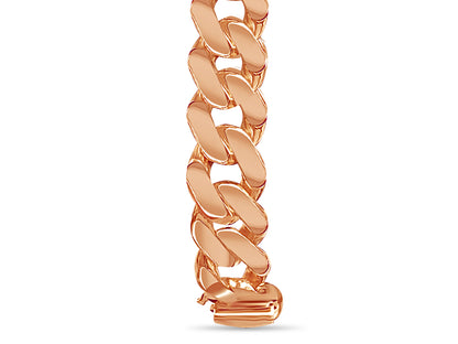 Handmade Solid Gold Curb Bracelet , 14mm