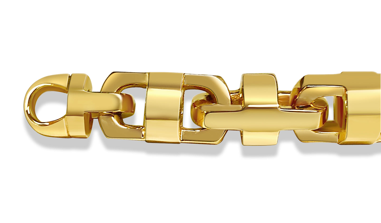 Handmade Solid Gold Anchor Mariner Bracelet , 14mm