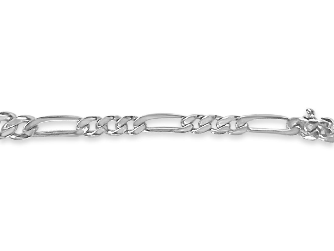 Handmade Solid Gold Figaro Bracelet , 5mm