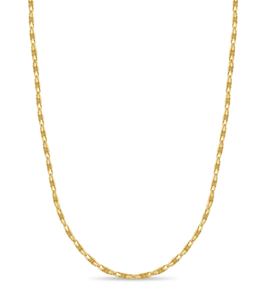 Handmade Solid Gold Anchor Mariner Necklace , 6mm