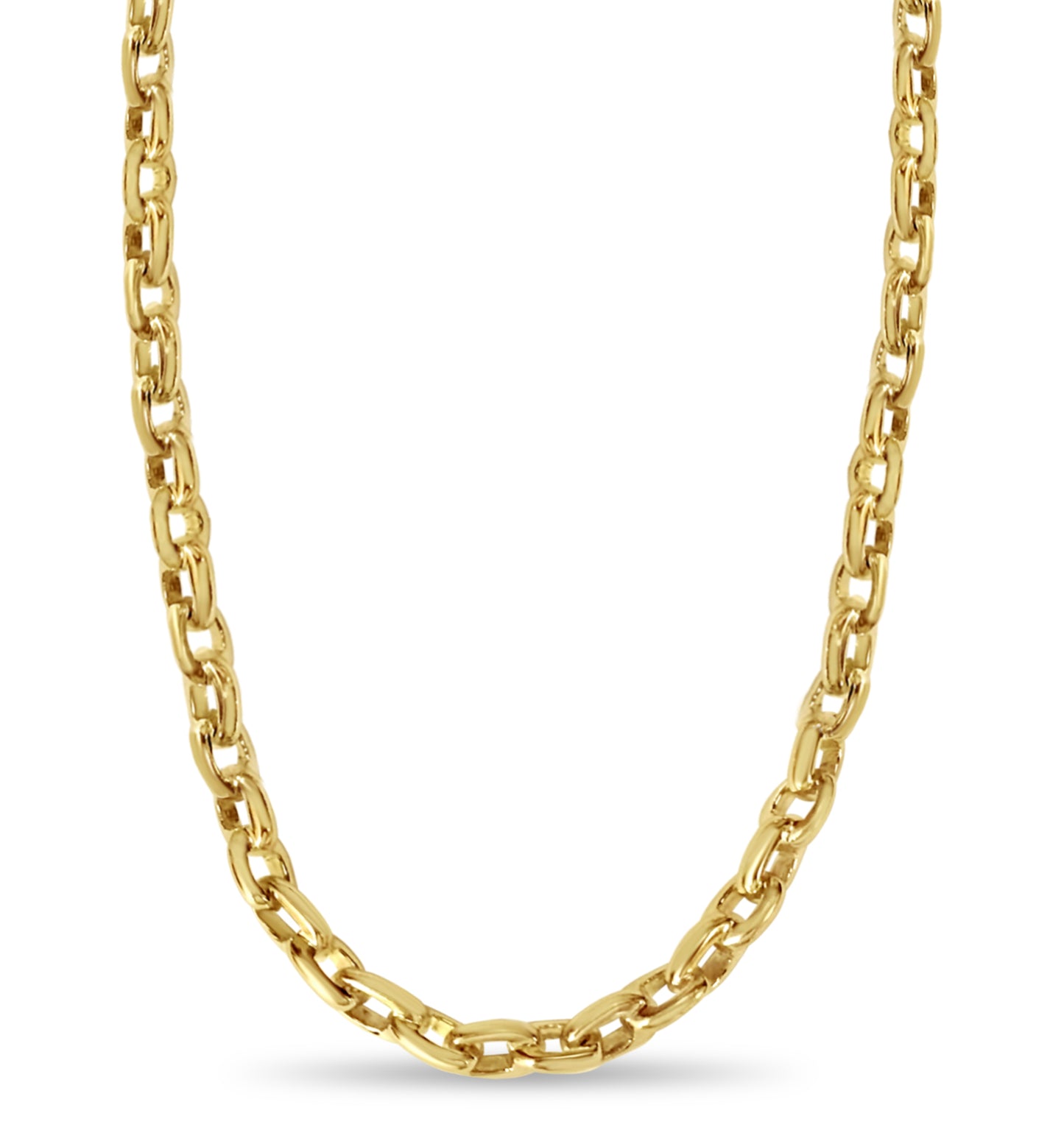 Handmade Solid Gold Fancy Rolo Necklace , 8mm