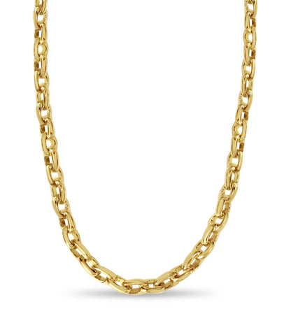Handmade Solid Gold Fancy Rolo Necklace , 8mm